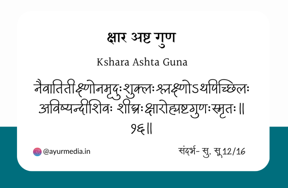 Kshara Ashata Guna (* qualities of Kshara) Sushruta